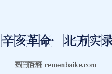 辛亥革命·北方实录是什么意思的图片